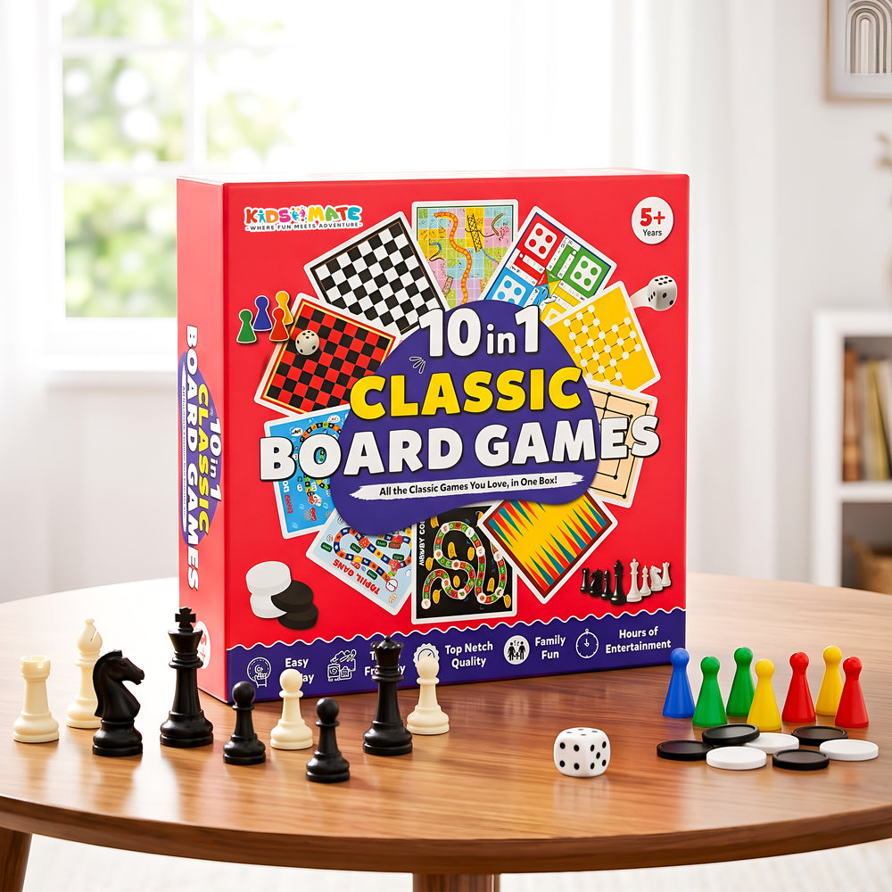 Kidsmate Classic Board Games 10 in 1 Set theKidsmate.com