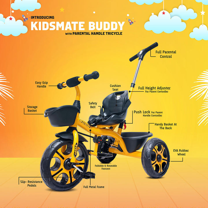 Kidsmate Buddy Plug N Play Kids/Baby Tricycle with Parental Control Kidsmate