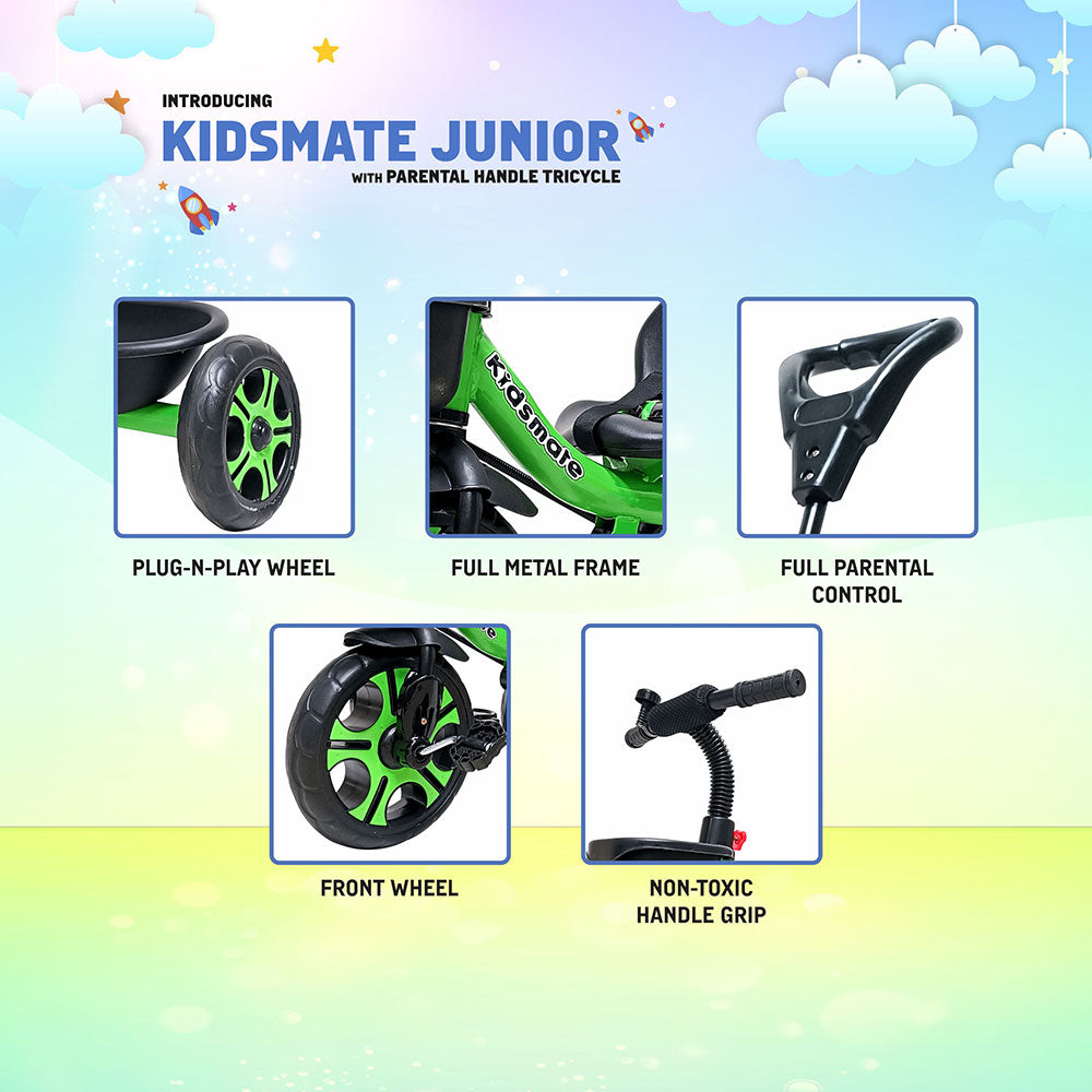 Kidsmate Junior Tricycle for Kids with Parental Control Kidsmate