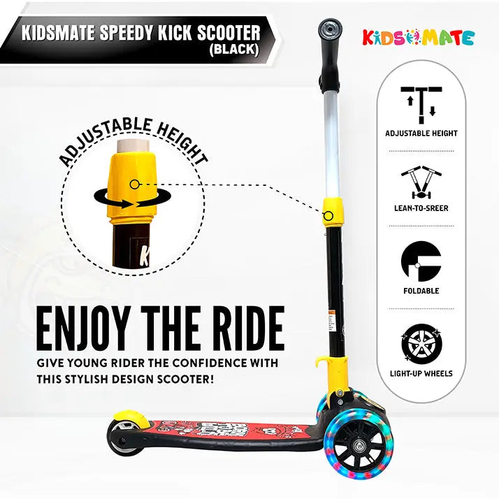 Kidsmate Speedy Kick Scooter for Kids (ISI Certified) with LED Wheel Lights theKidsmate.com
