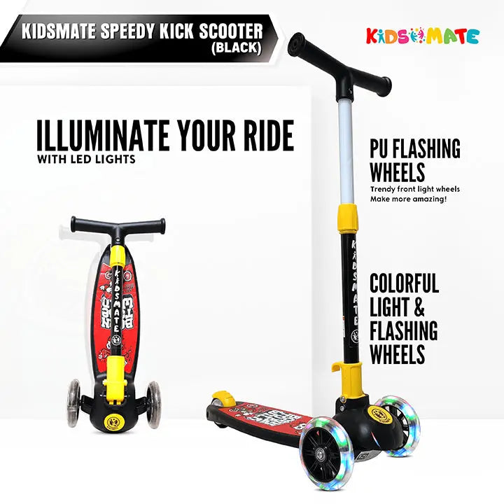 Kidsmate Speedy Kick Scooter for Kids (ISI Certified) with LED Wheel Lights theKidsmate.com