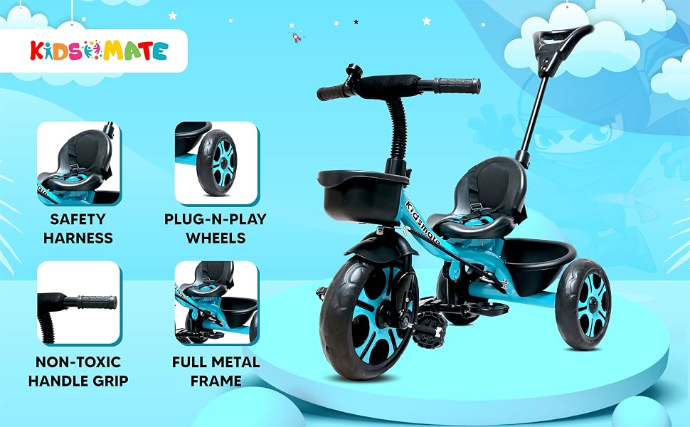 Kidsmate Junior Tricycle for Kids with Parental Control