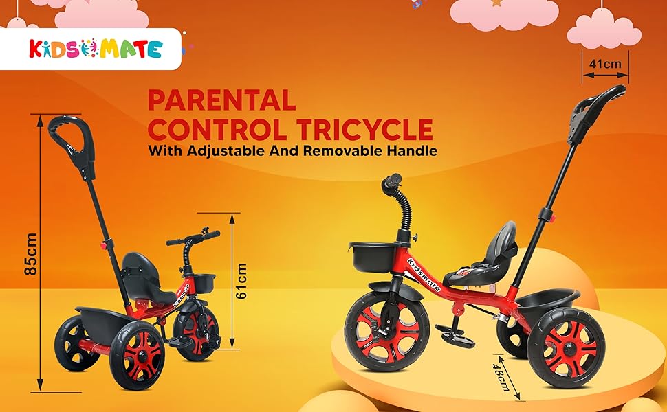 Kidsmate Junior Tricycle for Kids with Parental Control