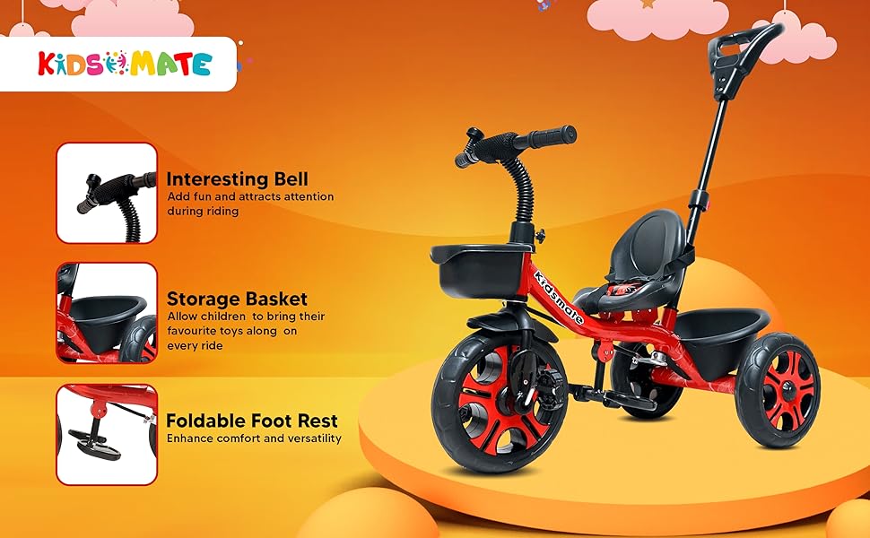 Kidsmate Junior Tricycle for Kids with Parental Control