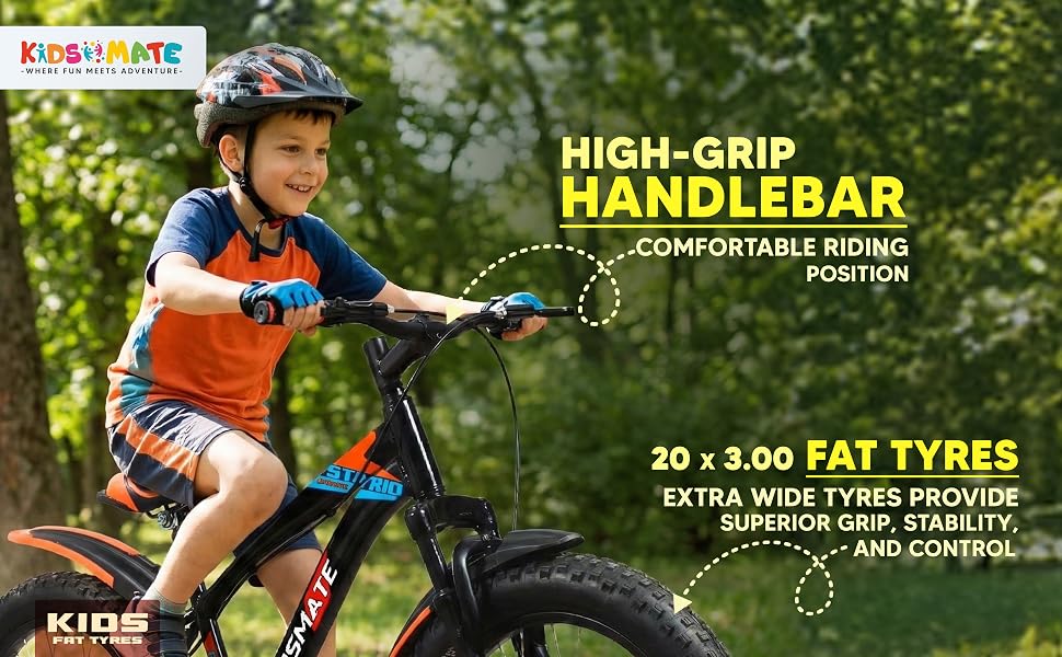 Kidsmate Stario 20-Inch Fat Tyre Kids Bike with Front Suspension & Dual Disc Brakes