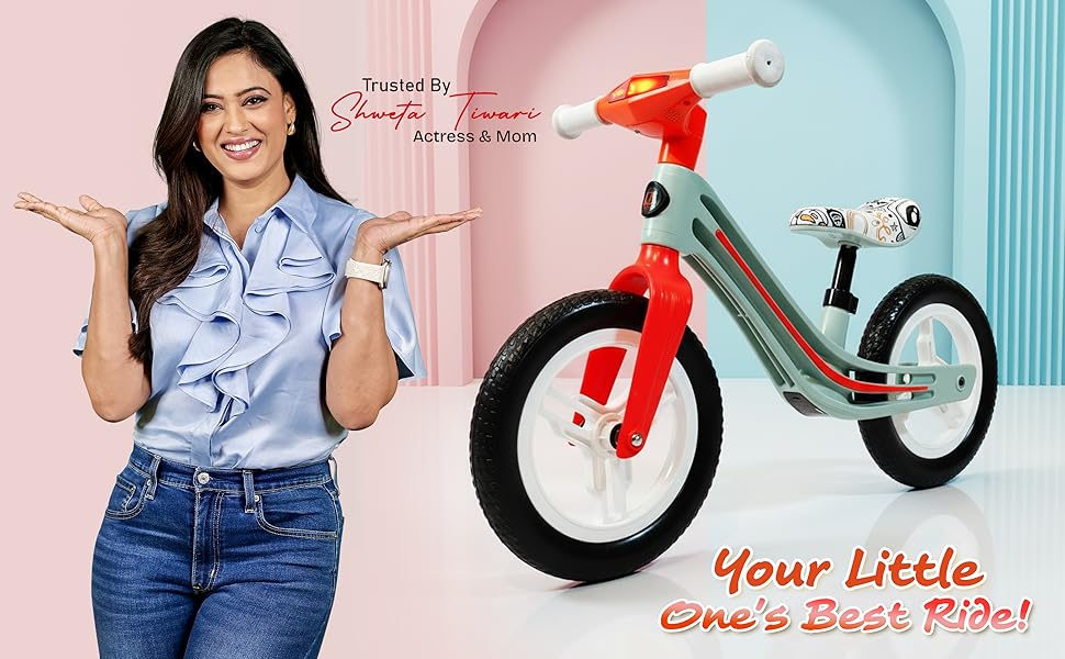 Kidsmate Zippy Balance Bike with Adjustable Seat | EVA Tyres | Music & LED Lights
