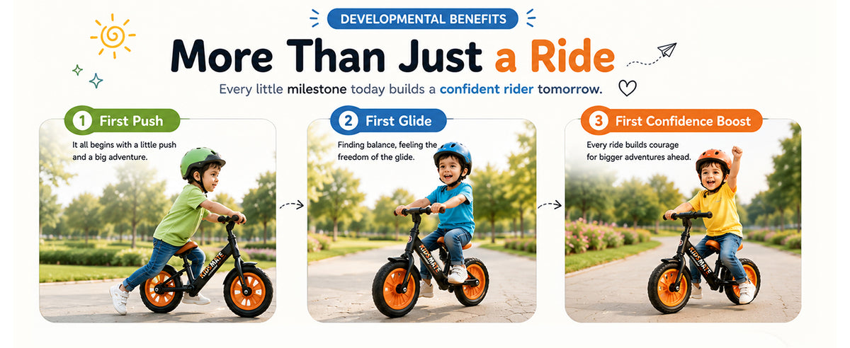 Kidsmate Jolly Rider Balance Bike with EVA Tyres & Cushioned PU Seat