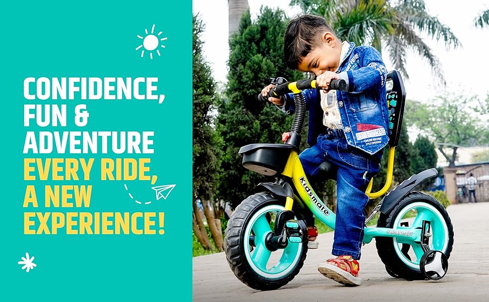 Kidsmate Lite Rider Pro Balance Bike | Training Wheels and Adjustable Seat