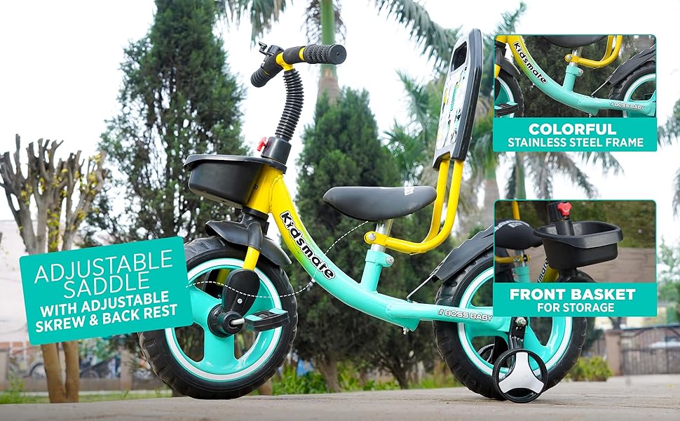 Kidsmate Lite Rider Pro Balance Bike | Training Wheels and Adjustable Seat